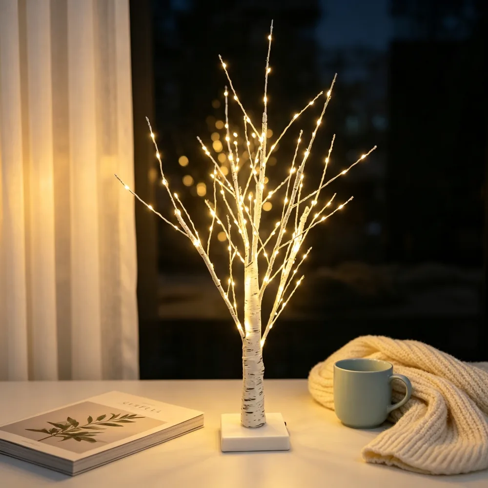 Glowing LED Birch Tree Lamp