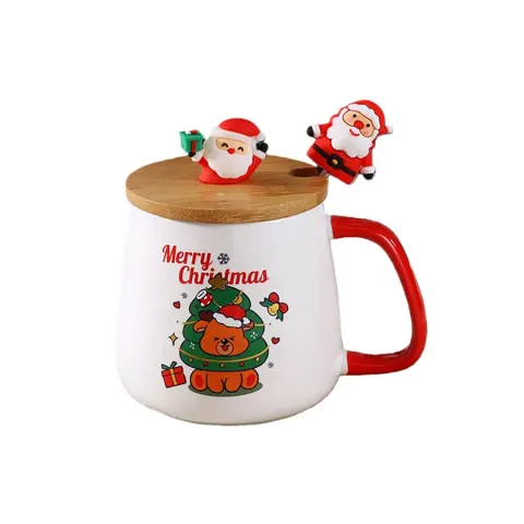 Christmas Mug Gift Set with Lid & Spoon